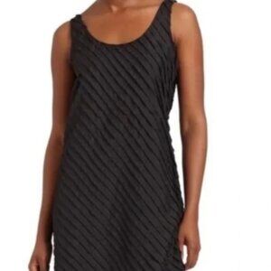 Eileen Fisher 100% Silk Ruffle Sleeveless Elegant Black Dress LBD NWT Size 20W